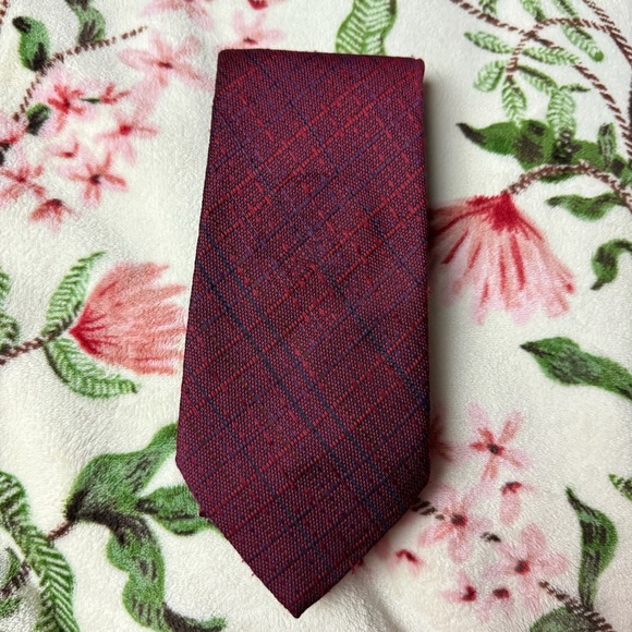 Superba Other - Elegant Burgundy Plaid Tie